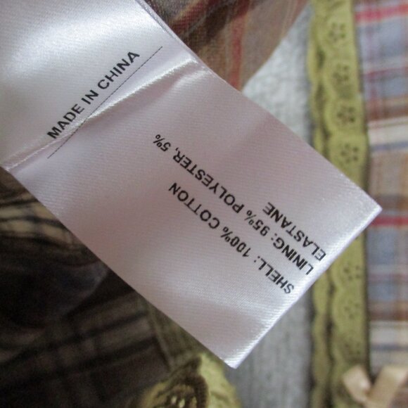 Cider Cotton Plaid Mini Skirt Set Women XS Brown Plaid Two Piece Outfit Collared - Picture 9 of 10